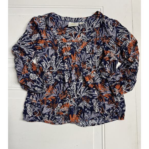 Maeve Tops - Maeve Anthropologie Boho Women’s Top Blouse XS Multicolor Blue 3/4 Sleeve
